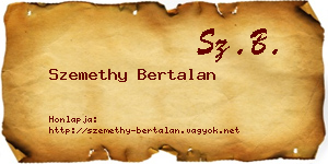 Szemethy Bertalan névjegykártya
