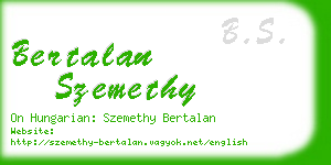bertalan szemethy business card